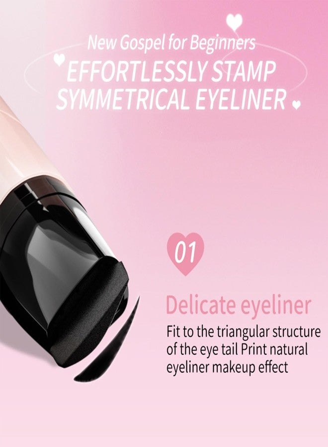 Hunjiry 2026 New Foldable Eyeliner Stamp, Gel Eyeliner Pencil Set, SmudgeProof & Waterpoof Eye Liner for Beginners - Image 3
